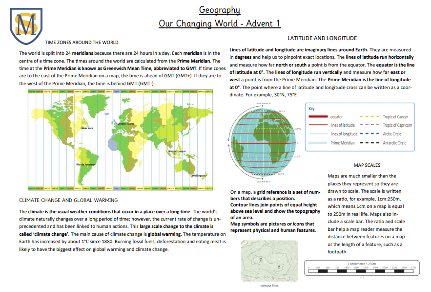 Our Changing World Knowledge Organiser Our Changing World Knowledge Organiser